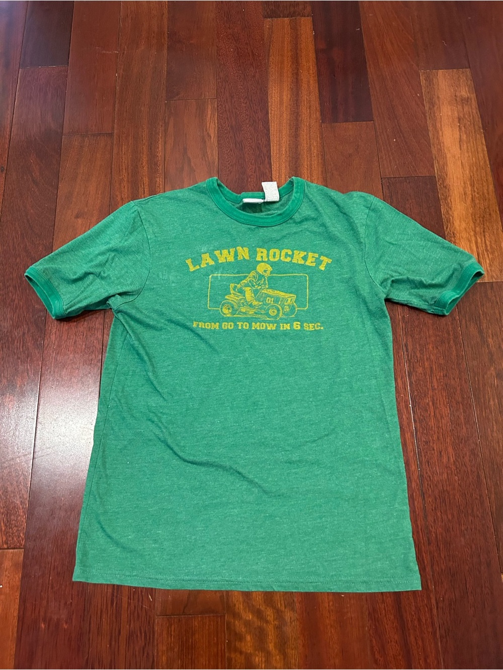 Lawn Rocket Green Graphic Tee - Men's Casual T Shirt Lawnmower Summer